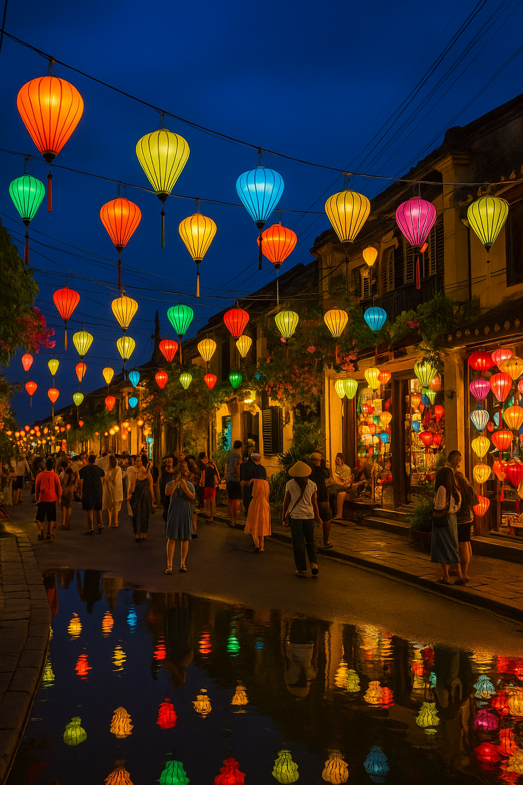 hoi an ancient town lantern street night